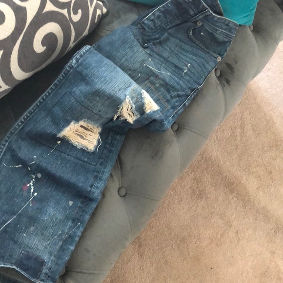 armani paint splatter jeans